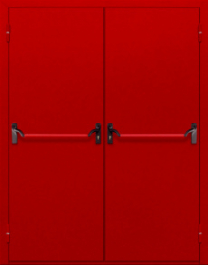 Фото двери «Двупольная глухая с антипаникой (красная)» в Пересвету