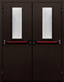Фото двери «Двупольная со стеклом и антипаникой №610» в Пересвету
