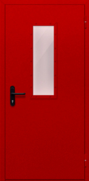 Фото двери «Однопольная со стеклом (красная)» в Пересвету