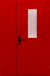 Фото двери «Полуторная со стеклом (красная)» в Пересвету