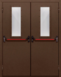 Фото двери «Двупольная со стеклом и антипаникой №68» в Пересвету