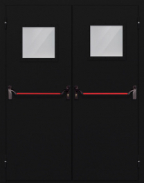 Фото двери «Двупольная со стеклом и антипаникой №54» в Пересвету