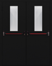 Фото двери «Двупольная со стеклом и антипаникой №64» в Пересвету