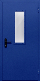 Фото двери «Однопольная со стеклом (синяя)» в Пересвету