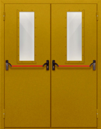 Фото двери «Двупольная со стеклом и антипаникой №65» в Пересвету