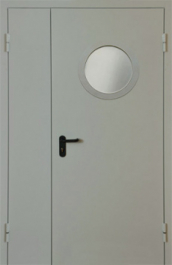 Фото двери «Полуторная с круглым стеклом EI-30» в Пересвету